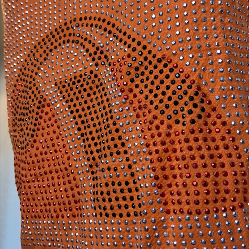 Orange Rhinestone Strappy Top - Picture 2 of 7